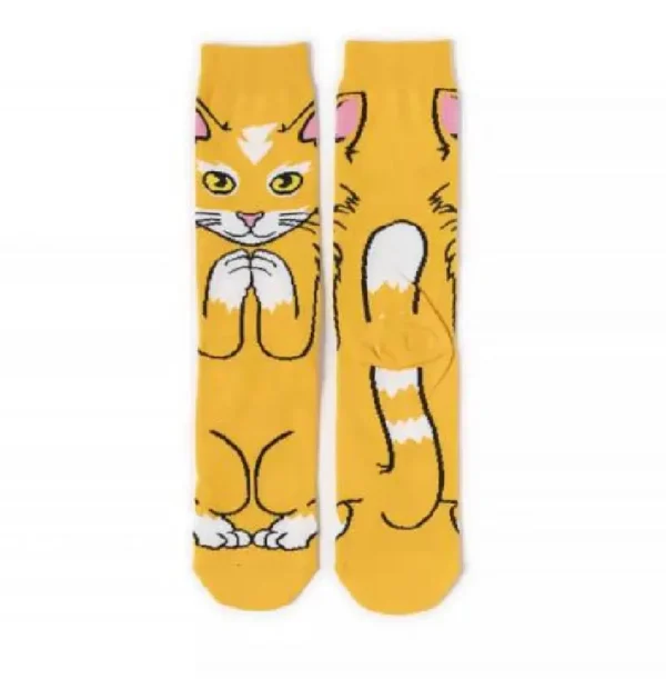 Yellow anime cat sock