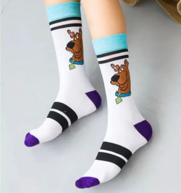 White and blue Scooby-Doo anime sock