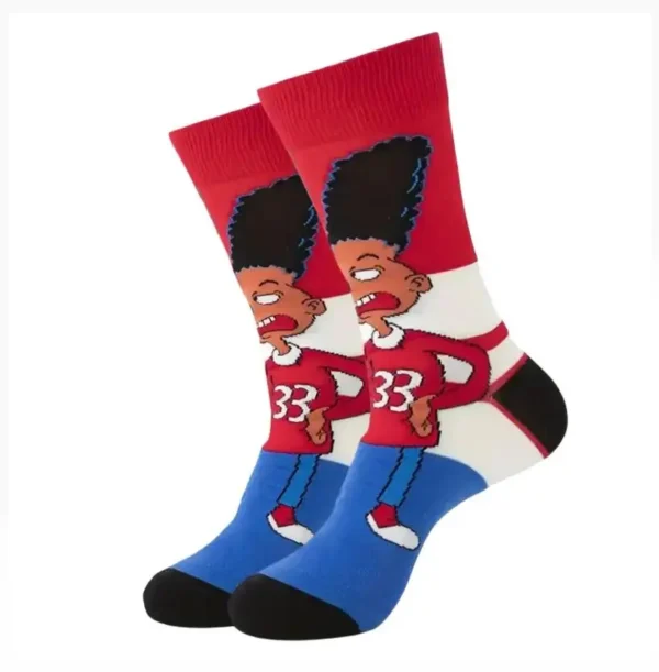 Red and blue anime sock Alex Campbell