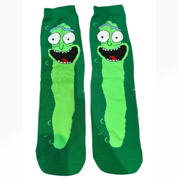 Green Anime Sock with Pickle Rick