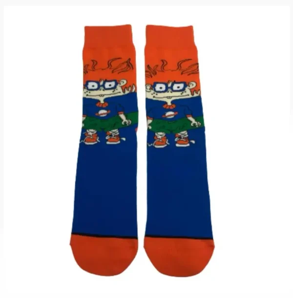 Orange and blue anime rugrats sock