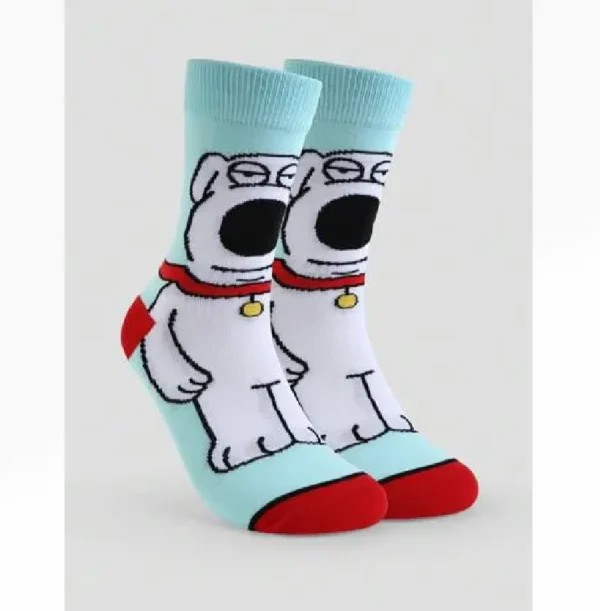 Light blue and red anime sock