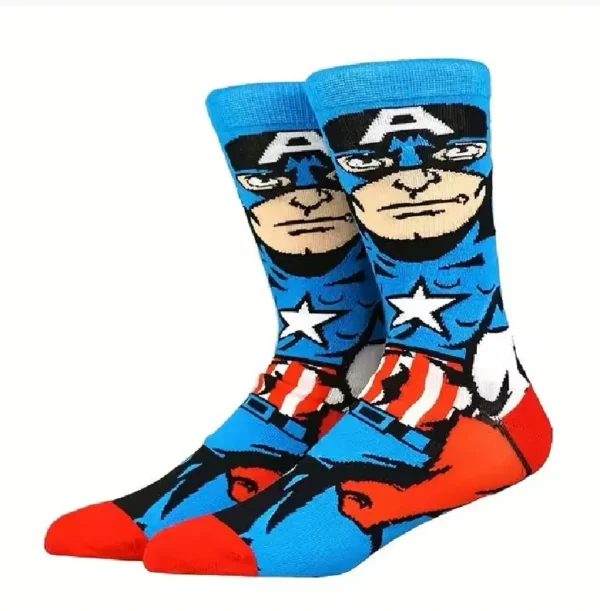 Blue and red anime Captain America sock
