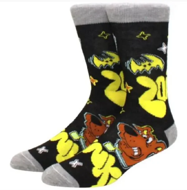 Black and yellow anime Scooby-Doo socks