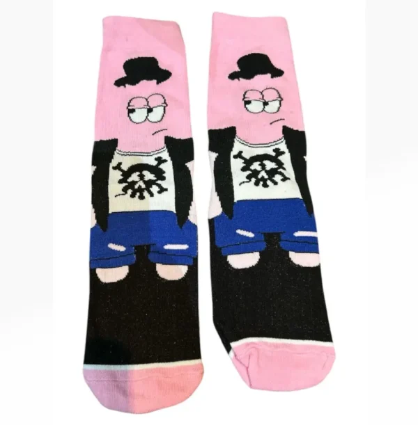 Simple black and pink anime sock