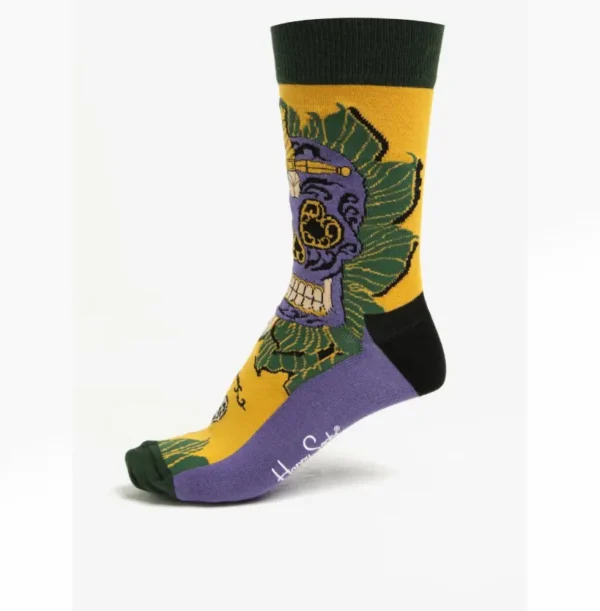 Yellow and purple anime sock