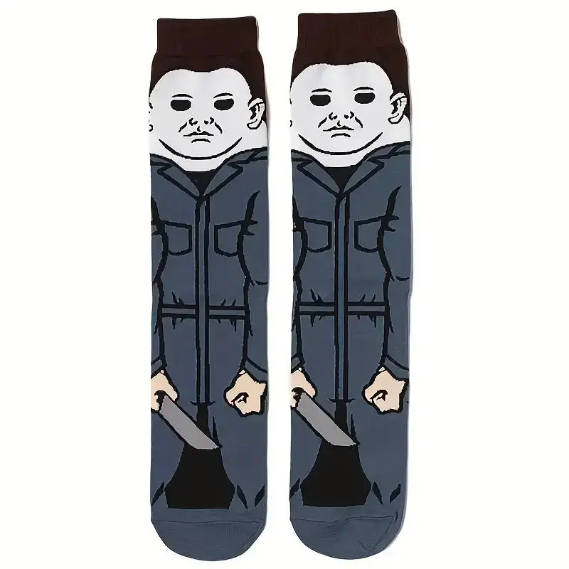 Brown and white anime sock