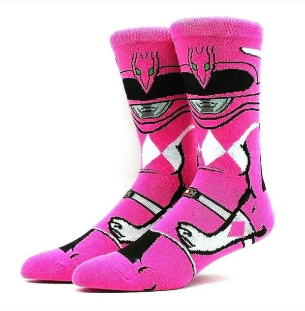 Pink and gray anime sock