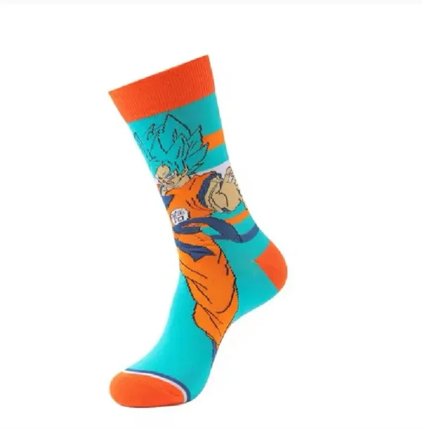 Orange and blue Goku anime sock