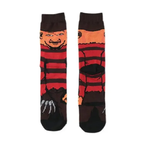 Orange and black anime sock Freddy Krueger