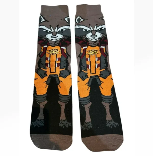 Brown Anime Rocket Raccoon Sock