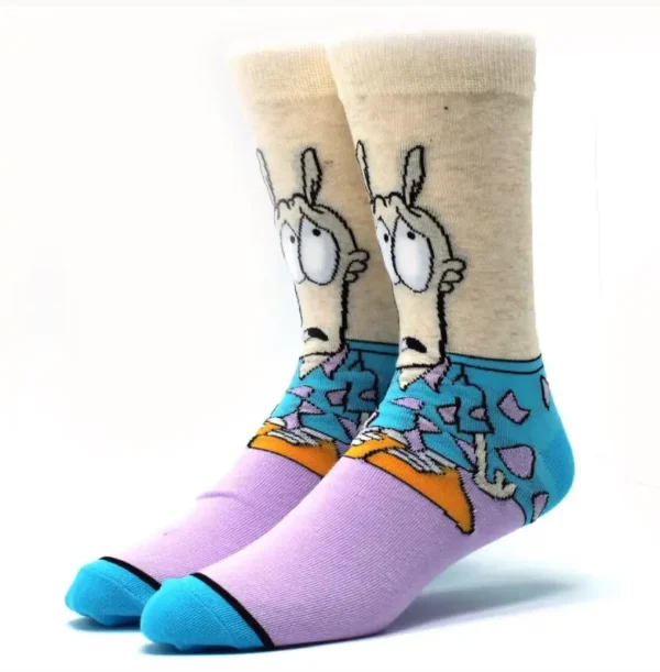 Beige and blue Chucky anime sock