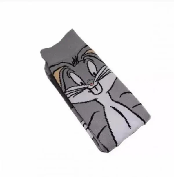Gray anime socks with Bugs Bunny