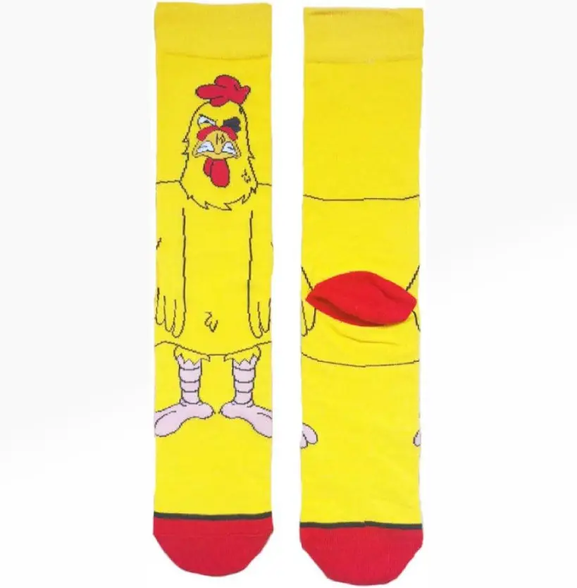 Yellow anime sock, Mac rooster