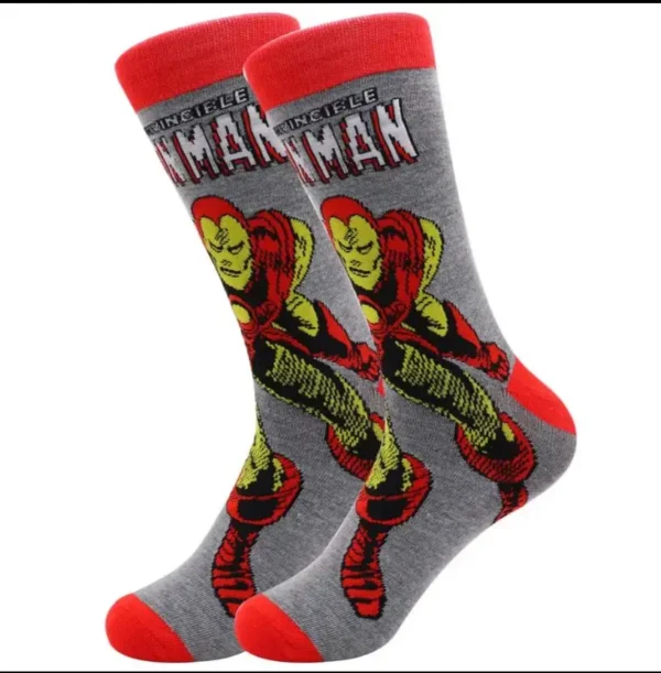 Gray and red Iron Man anime sock