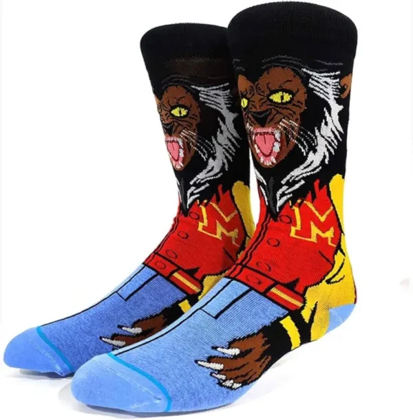 Anime sock in blue and black, spotted