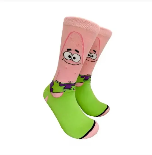 Simple green and pink anime sock