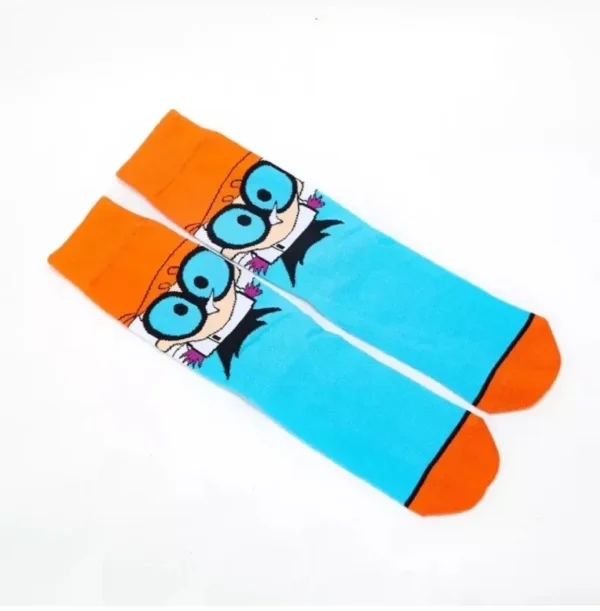 Dexter anime sock in blue and orange