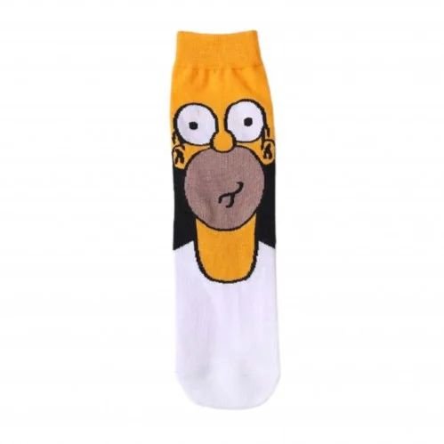 Yellow and white anime sock Homer Simpson