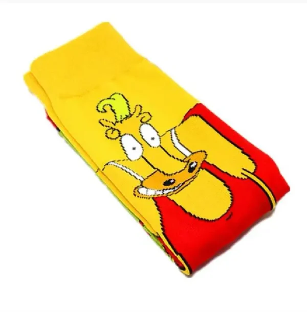 Yellow and red anime sock