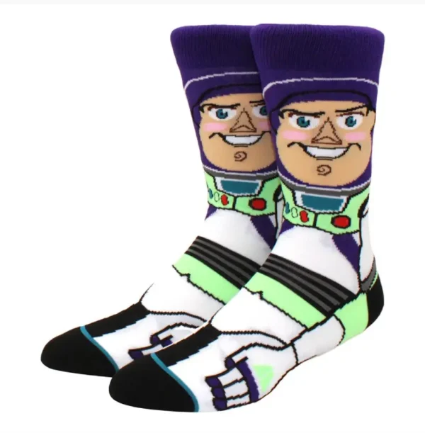 Purple and green anime sock that flies